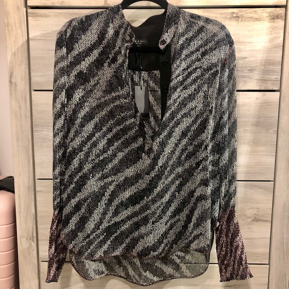 NWT Rag &Bone Silk Chiffon Blouse